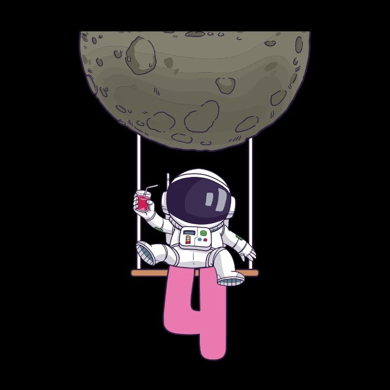 4ème anniversaire Astronaute 4 ans Galaxie spatiale