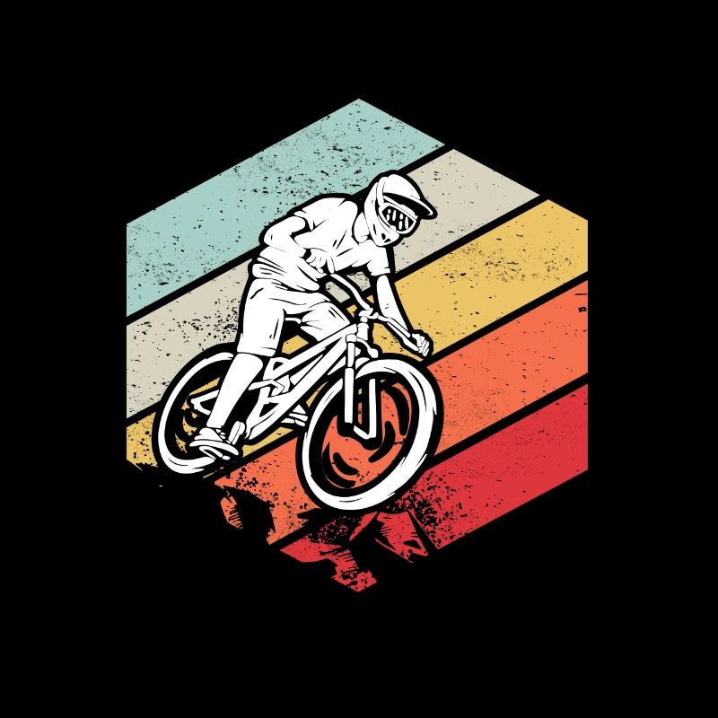 Downhill MTB Nature Mountains Retro Wave Vintage
