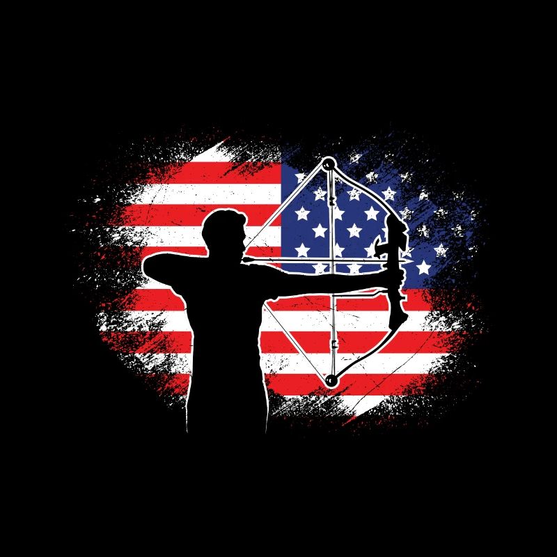 USA Bogenschießen US Flagge Bogenschütze