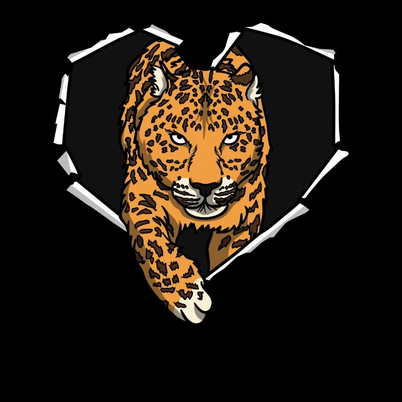 Crack Leopard Torn Hole Heart Leopards