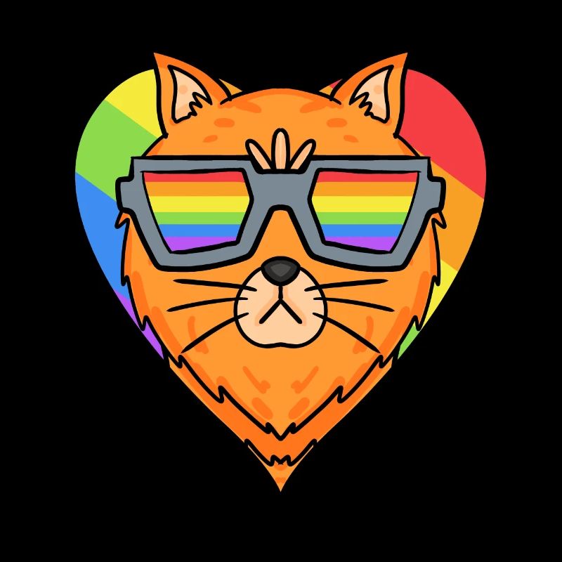 Chat LGBT Maine Coon Rainbow