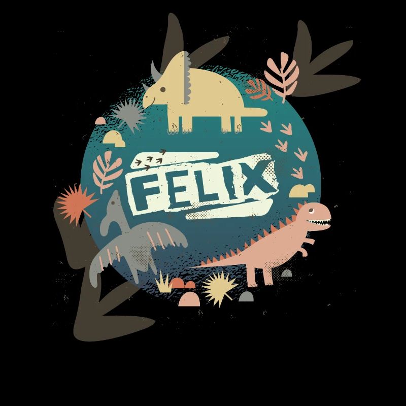 FELIX - Beau nom de garçon avec de mignons dinosaures