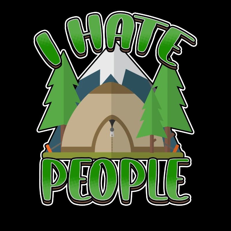 I hate people camping colorful tents campfire