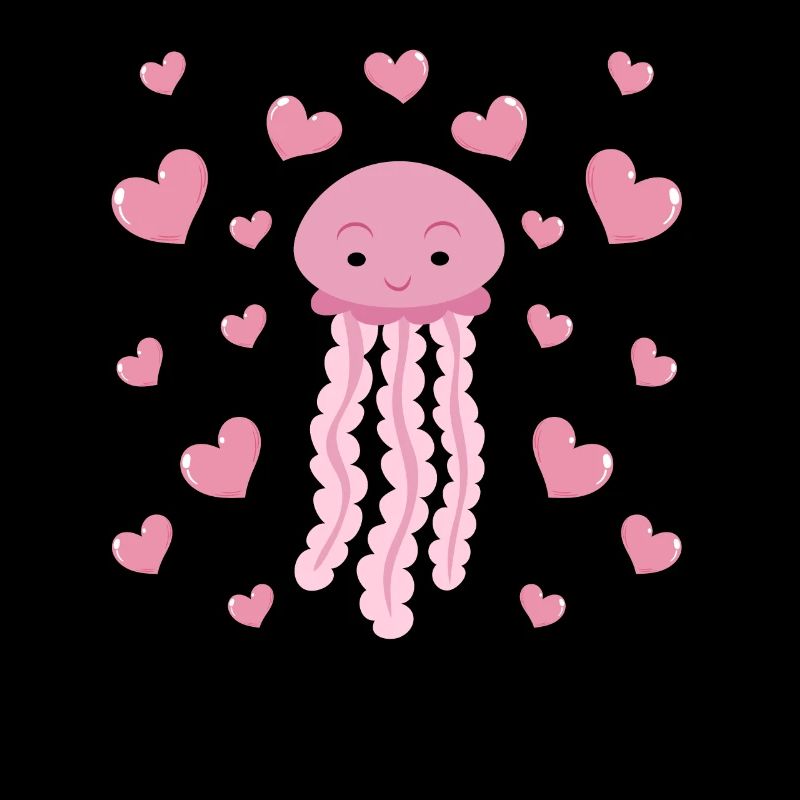 Mignonne Méduse Cœurs Méduses avec Cœurs Méduses Méduses