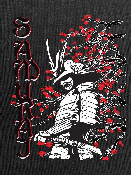 Samurai with cherry blossoms