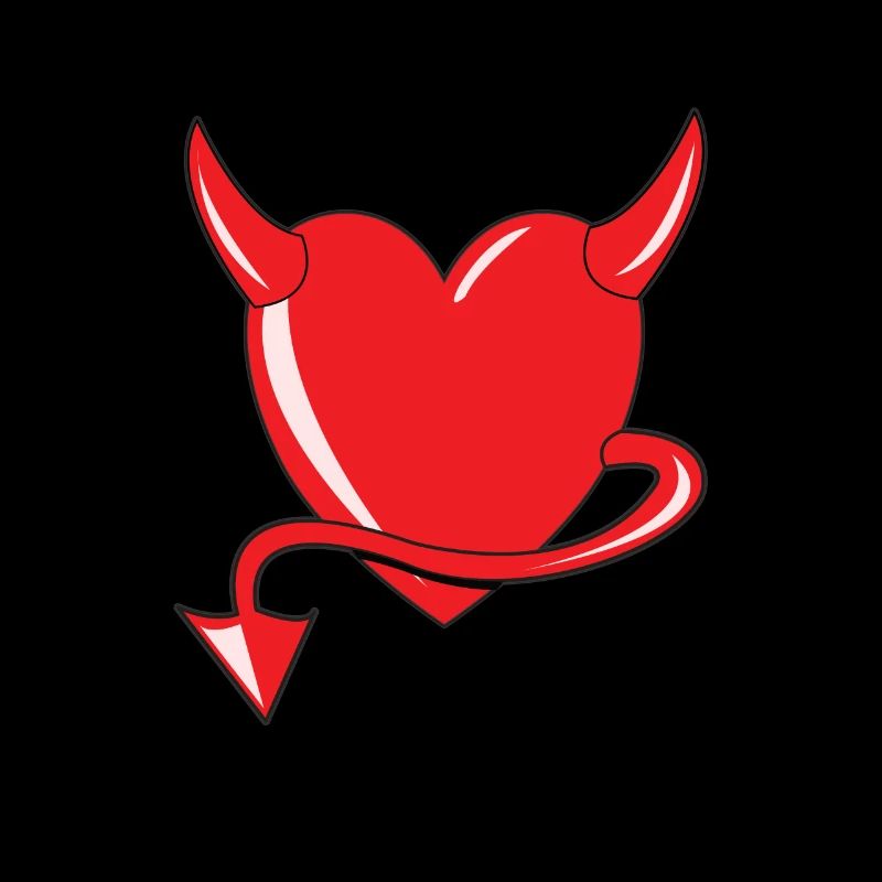 Rotes Herz - Devil Heart - Teufelsherz - Geschenk