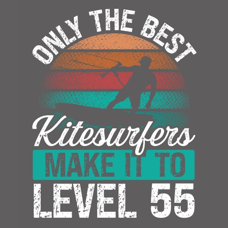 55 Kitesurf Level 55 Year Retro Kiteboarding