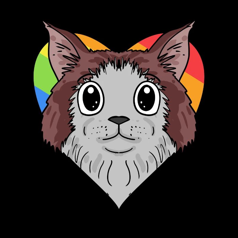 Chat LGBT Maine Coon Rainbow