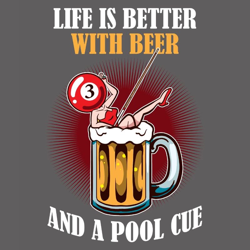Bière et un cadeau de billard de queue de piscine