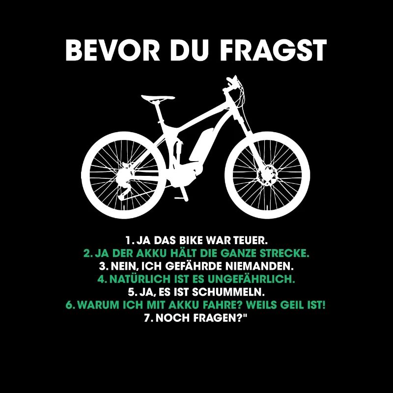Bevor du Fragst E-Bike Elektrofahrrad Radfahrer