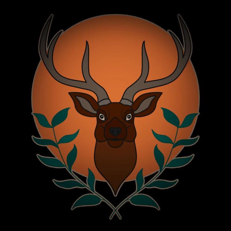 Rothirsch Geweih mit Hirschgeweih