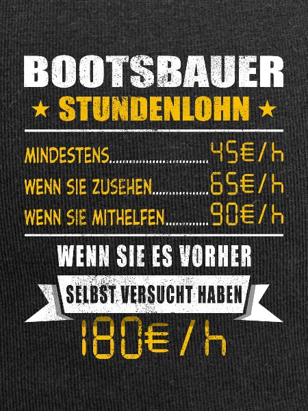 Bootsbauer Stundenlohn Schiffsbauer