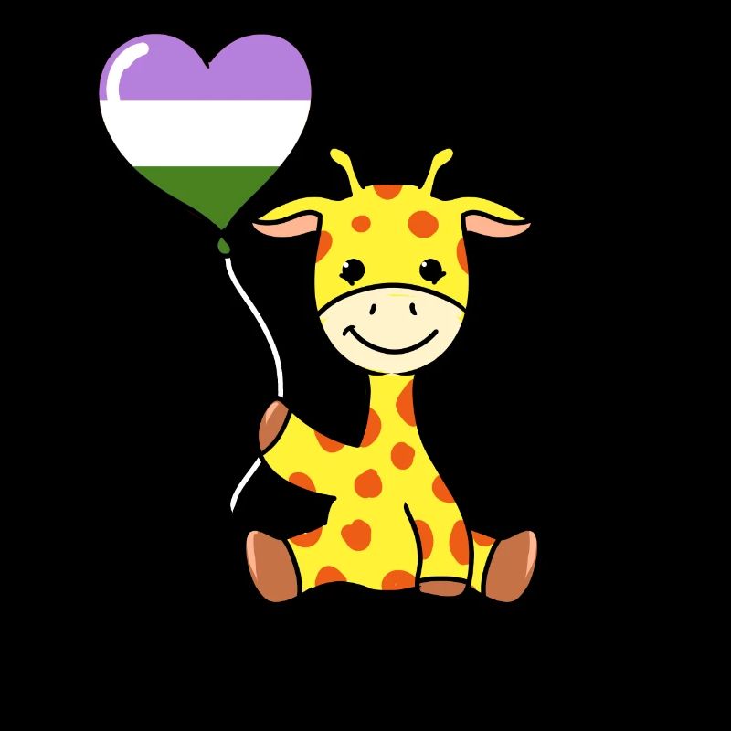 Giraffe mit Genderqueer Pride Ballon