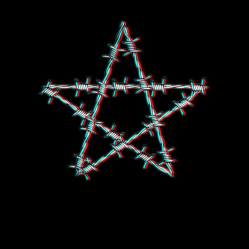 Stacheldraht Pentagramm Glitch grunge Goth