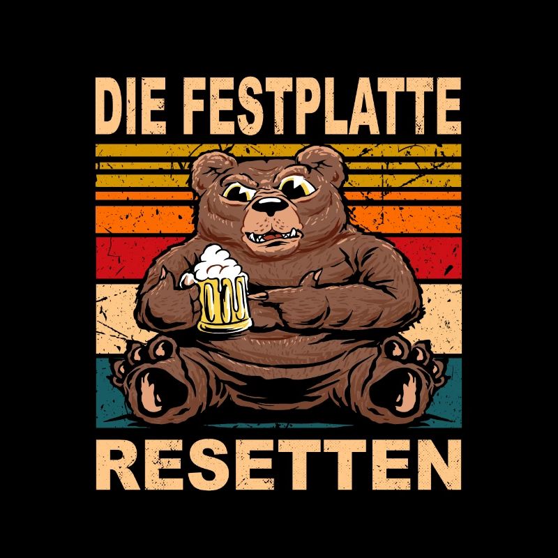 Die Festplatte Resetten witziger Trinkspruch