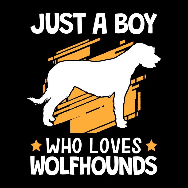Garçon le lévrier irlandais aime Wolfhound