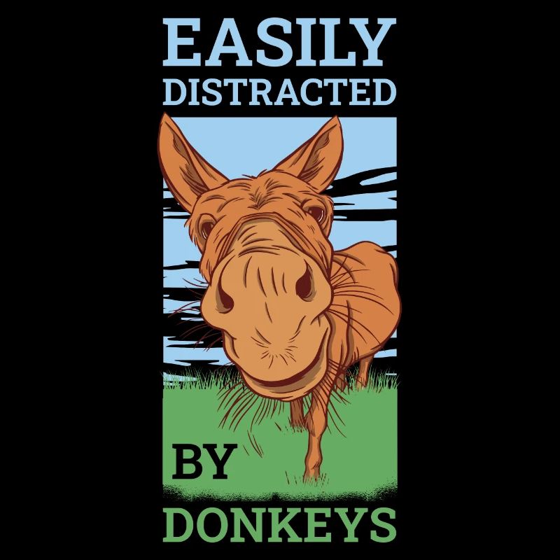 Easily Distracted By Donkeys Donkeys Donkey Gift
