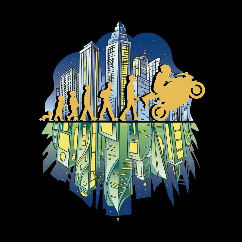 Motorrad Evolution Vintage 80s Retro Biker