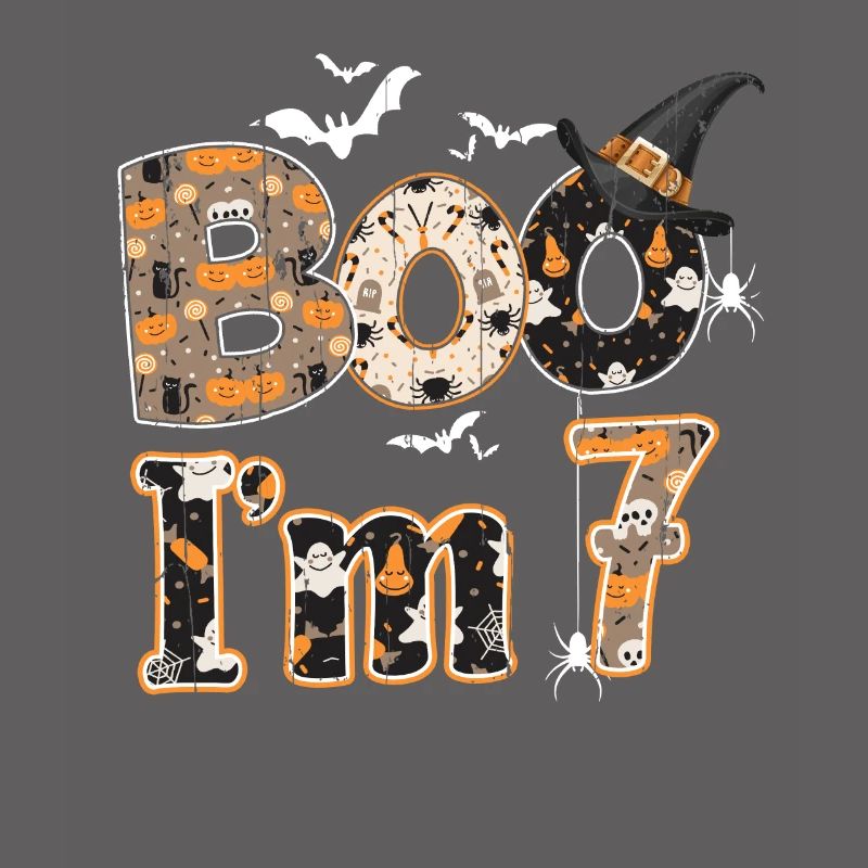 Halloween Pattern Ghost Creatures Naissance Age 7