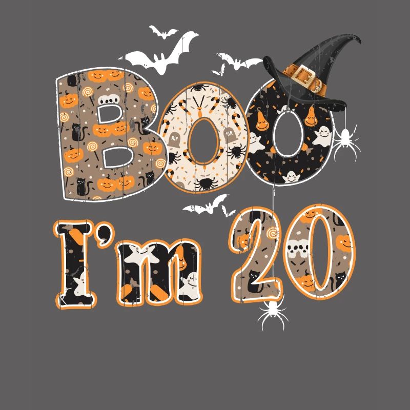 Halloween Pattern Ghost Creatures Naissance Age 20