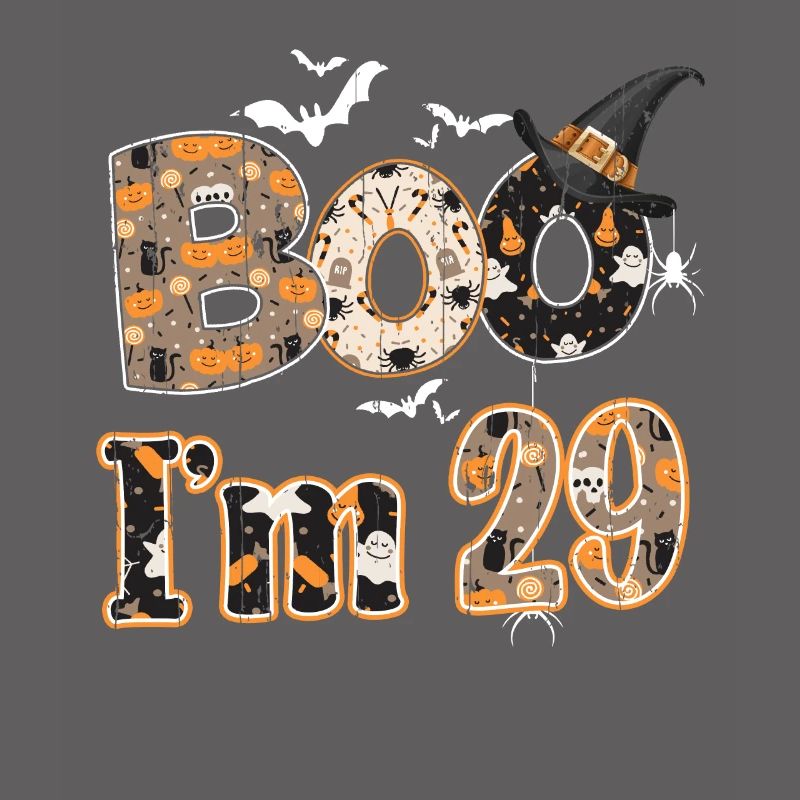 Halloween Pattern Ghost Creatures Naissance Age 29