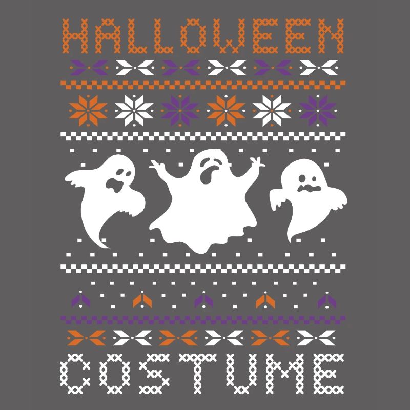 Stitch Pattern Ghost Creatures Effrayant Halloween