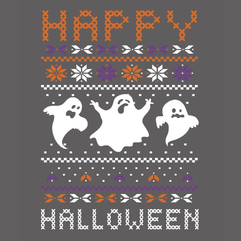 Stitch Pattern Ghost Creatures Joyeux Halloween