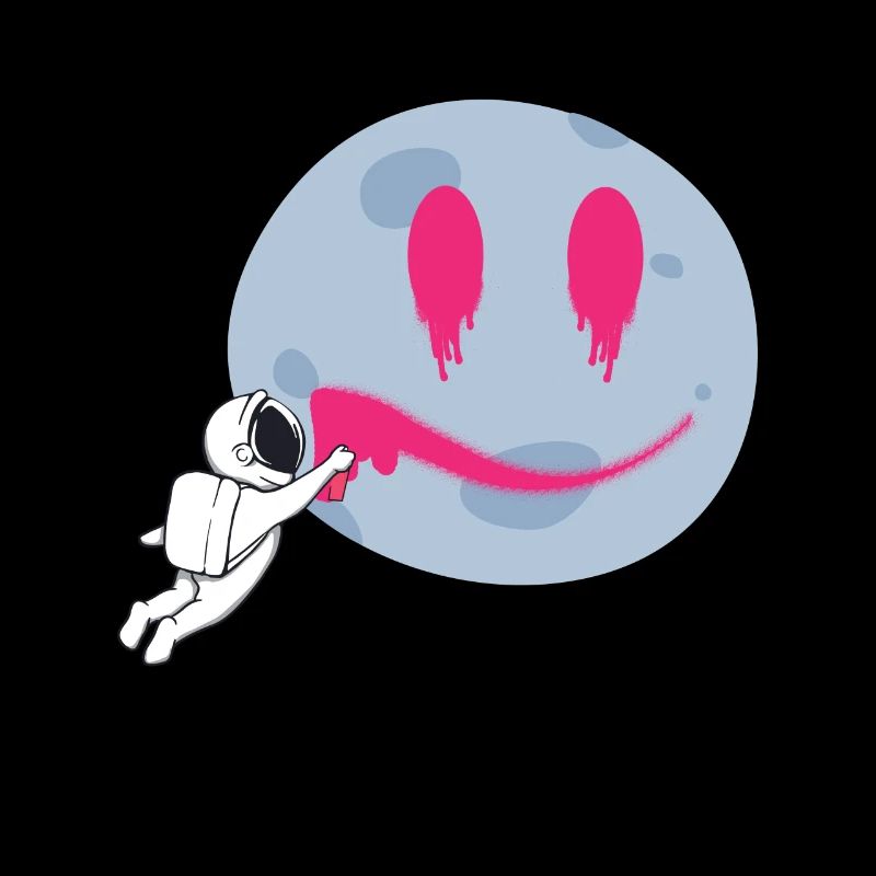Moon Astronaut Graffiti Space