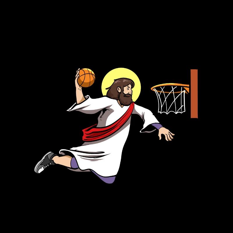Basketteur Dunking Baskeball Jesus