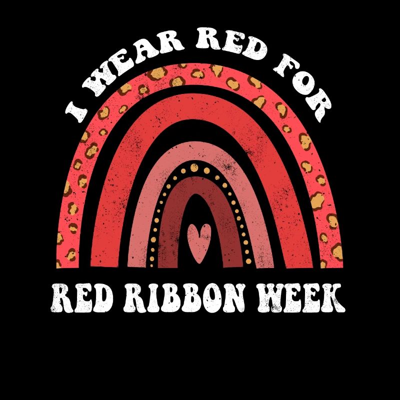 Rainbow Ribbon Week October I Wear Red