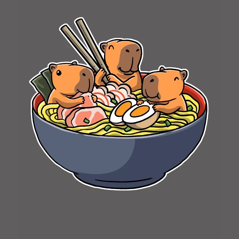 Capybara Eating Ramen Capybara Gift