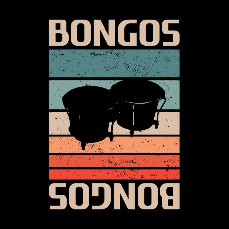 Retro Vintage Classic Bongos Player Instrument
