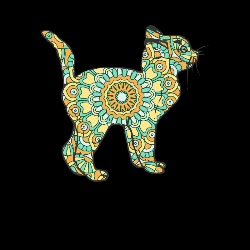 Mandala Cat Geometry Pattern