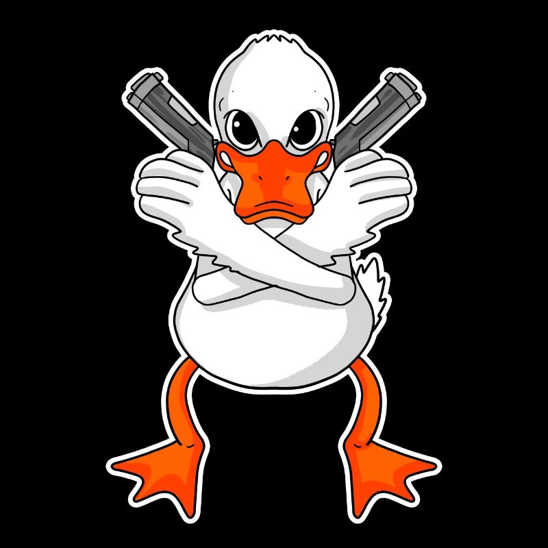 Duck with pistol