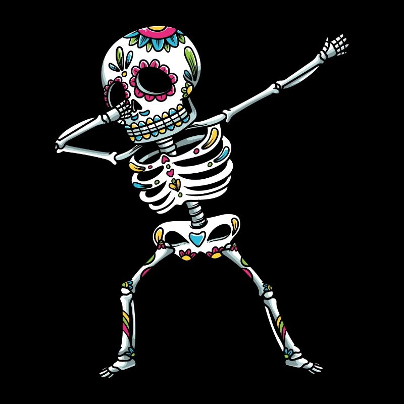 Dabbing Sugar Skull Skeleton Dia De Los Muertos