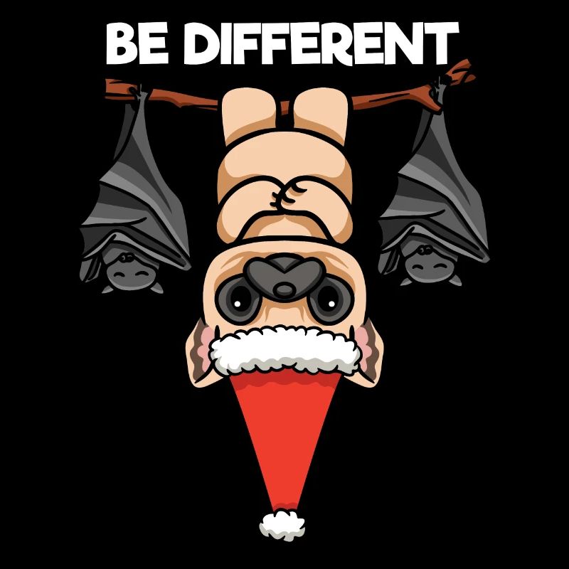 Be Different Mops Fledermaus Weihnachtsmann