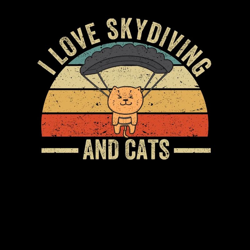J’adore le parachutisme et le chat drôle