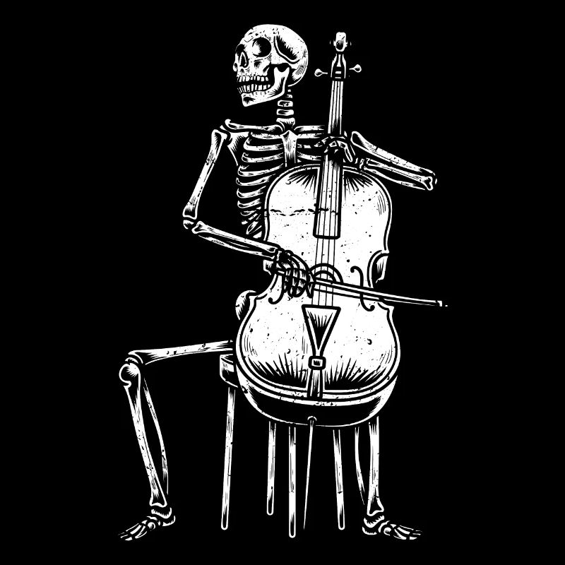 Skeleton Halloween Cello Player Cellist Cello