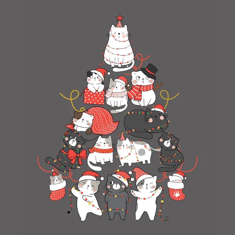 Cat Christmas Tree Cat Tree String Lights