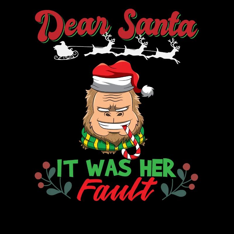 Dear Santa It Was Her Fault Siblings Matching Xmas