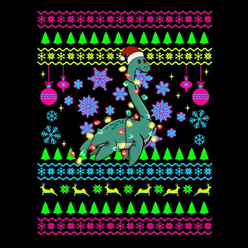 Weihnachtsdino mit Lichtern