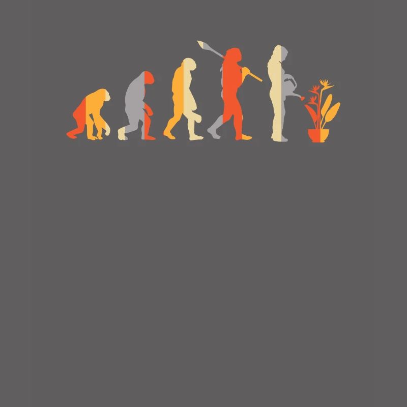 Evolution Gärtnerin Pflanze Gießkanne Strelizien