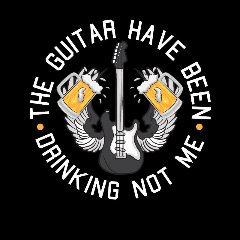 Lustiges E-Gitarren Spruch Motiv und Gitarrist