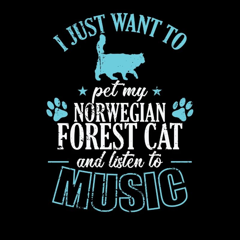 Caresser mon chat de la forêt norvégienne et écouter de la musique