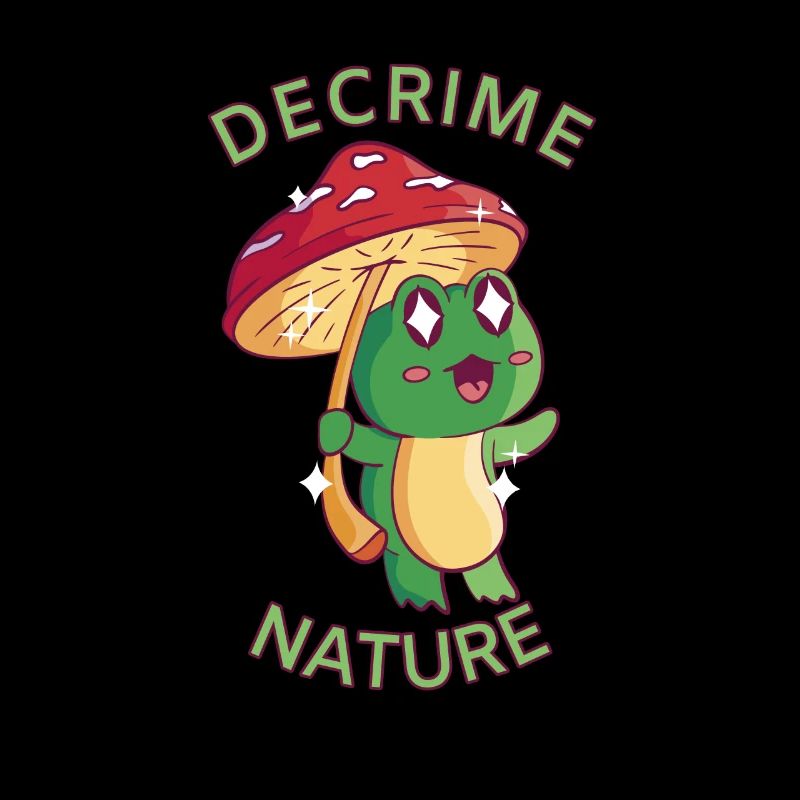Decrime Nature Grenouille champignon colorée