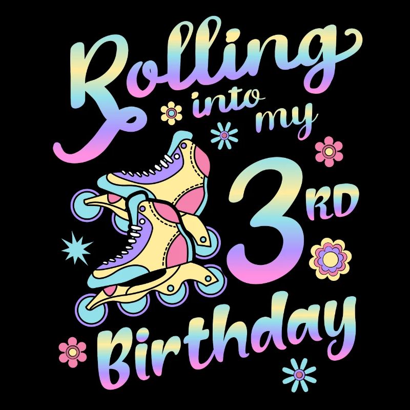Rolling Into My 3rd Birthday Roller Skater Inline