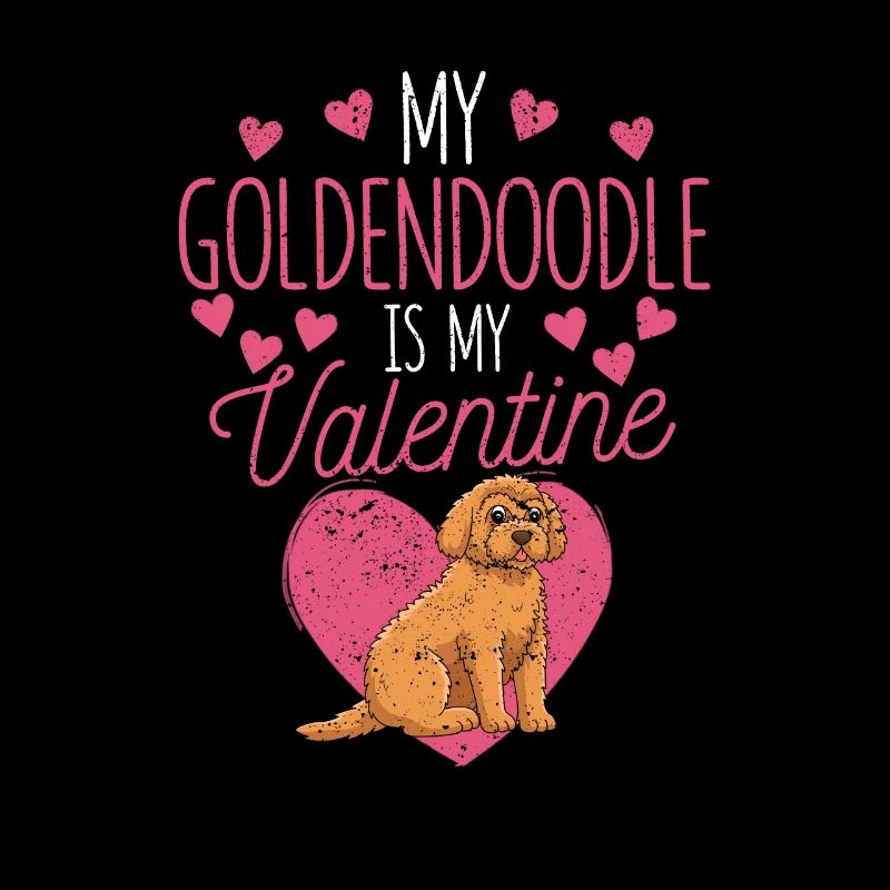 Mon Goldendoodle est mon animal de compagnie de la Saint-Valentin