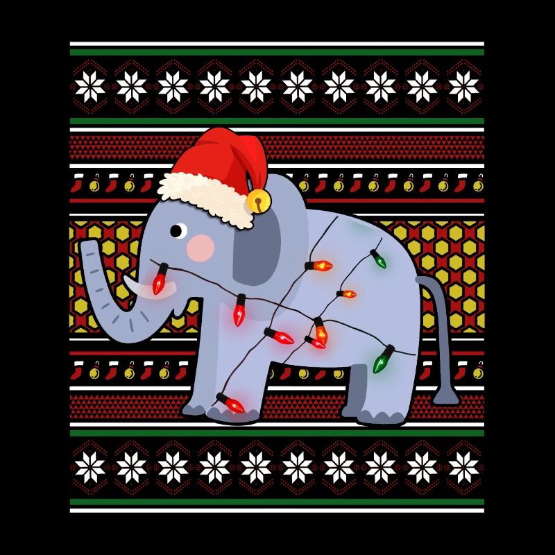 Moche pull de Noël Tshirt éléphant de Noël
