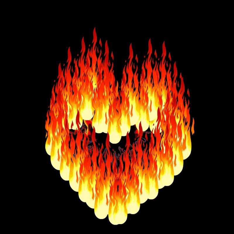 Valentine Valentin Heart Fire Flame Hot Love