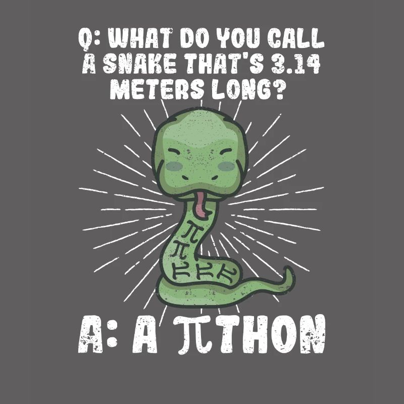 Python Schlange Pithon Pi Tag Symbol lustig Mathe